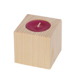 Candel holder in pin wood (cube) - 6x6x6cm