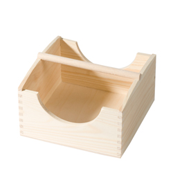 Square box for napkin with handful - in pinwood
