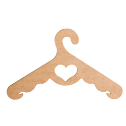 Coathanger for adult - heart - in MDF