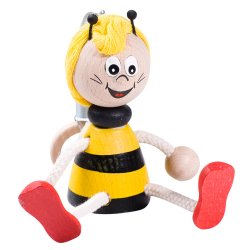 Marionets met veer gekleurd "Honingbij"